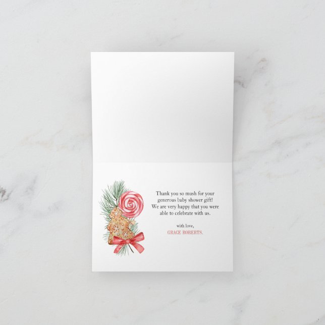 Sweetie ist auf dem Weg Weihnachtsdusche Danke (Innenseite)