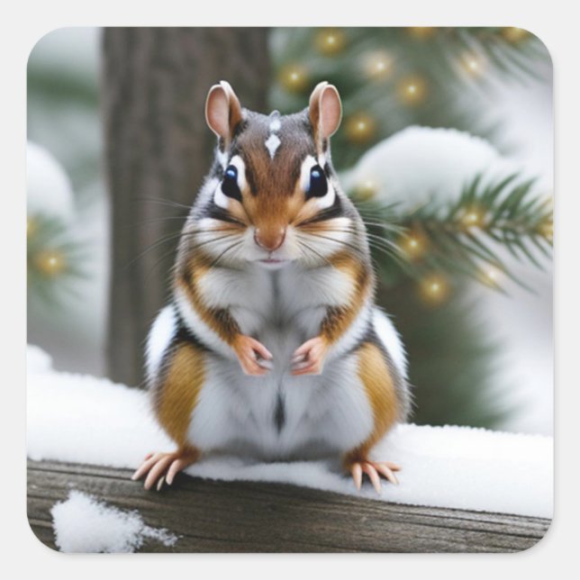 Sweetie Pie Chipmunk Quadratischer Aufkleber (Vorderseite)