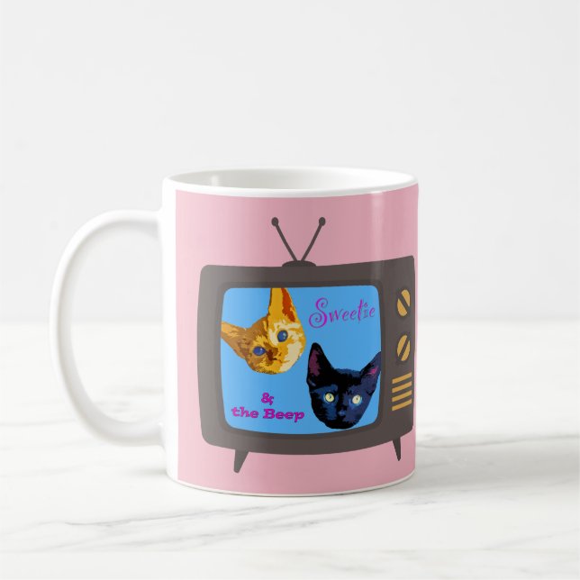 Sweetie u. die Signalton Fernsehkatzen-Tasse Kaffeetasse (Links)