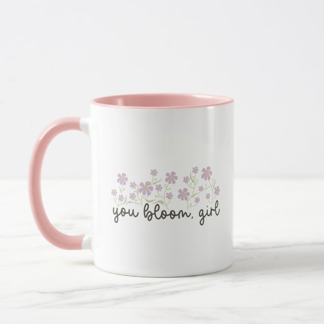 Sweetness Charming Pink You Bloom Girl Handwritten Tasse (Links)