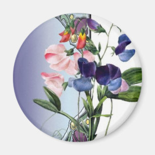 Sweetpea Blumen Magnet