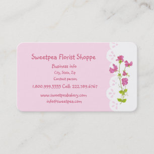 Sweetpea Florist Shoppe Blume kundenspezifisch Visitenkarte
