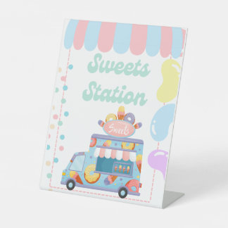 Sweets Station Food Sign Tabletop padestal Sockelschild