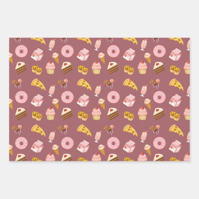 Sweets Wrapping Paper Geschenkpapier Set (Vorderseite)