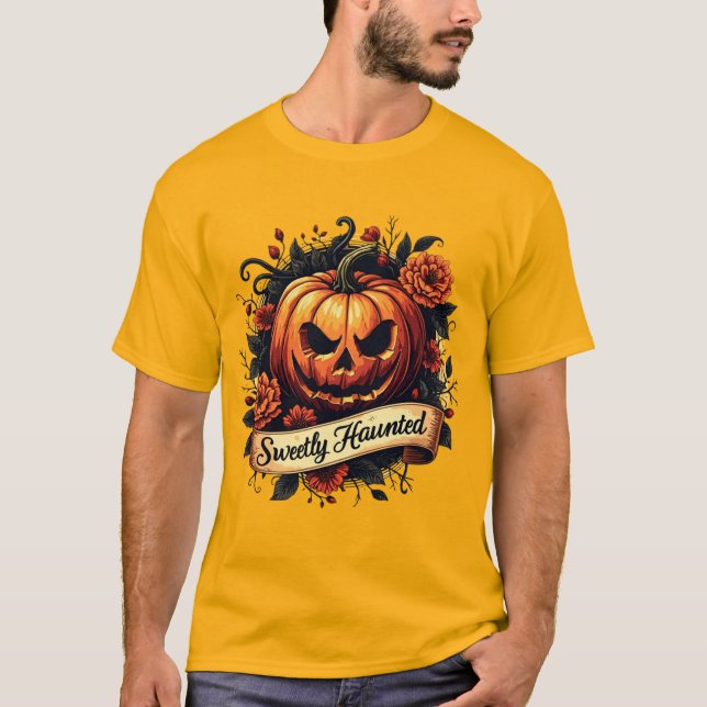 SweetSpuk Gothic Floral Pumpkin - Halloween T-Shirt (Vorderseite)