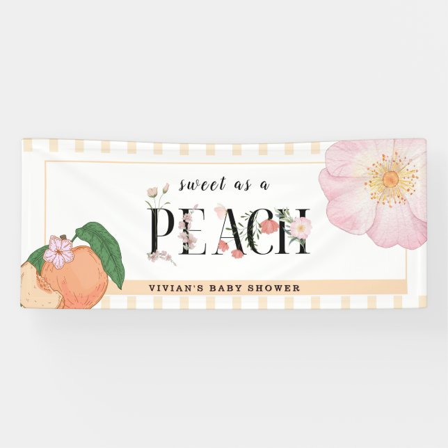 Sweety Little Peach Baby Dusche Empfang Banner (Horizontal)