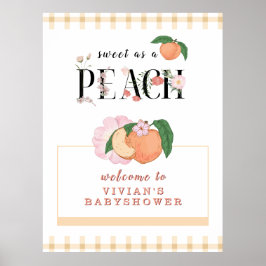 Sweety Little Peach Baby Dusche Empfang Poster
