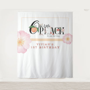 Sweety Little Peach Birthday Wandteppich