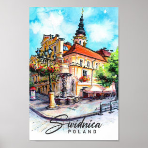 Swidnica Polen Wasserfarbenmalerei Reisen Poster