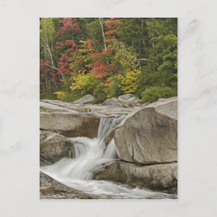 Swift River, der durch Felsen fließt, Weiß Postkarte