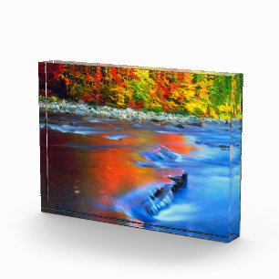 Swift River reflektiert Herbstfarben Fotoblock