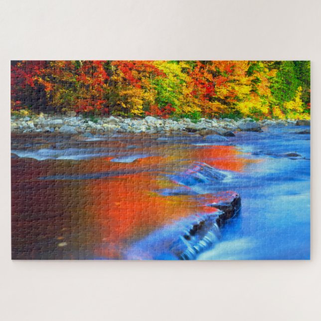 Swift River reflektiert Herbstfarben Puzzle (Horizontal)
