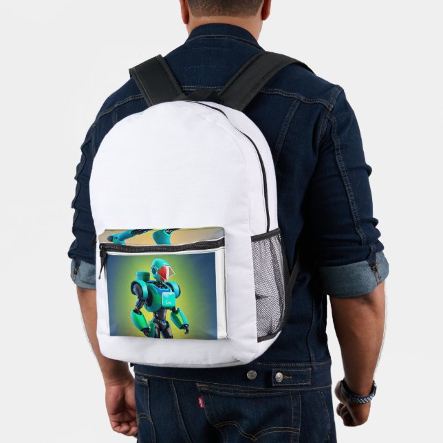 "Swift Servo: Odyssey für die Roboterlieferung" Bedruckter Rucksack (Insitu (Modell))