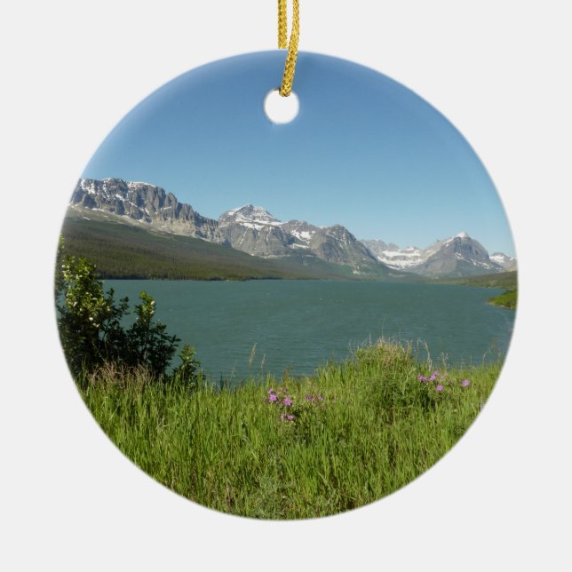 Swiftcurrent Lake View - Glacier National Park Keramik Ornament (Vorne)