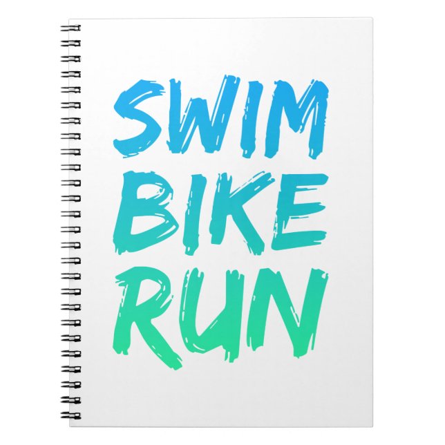Swim Bike Lauf großartiges Design Notizblock (Vorderseite)