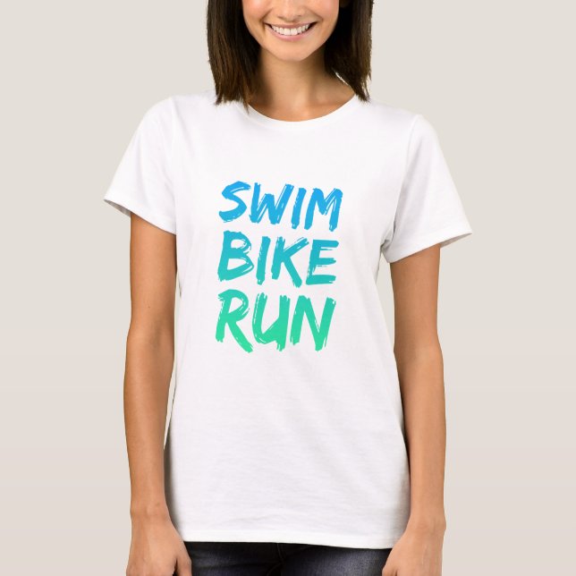 Swim Bike Lauf großartiges Design T-Shirt (Vorderseite)