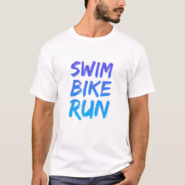 Swim Bike Lauf großartiges Design T-Shirt (Vorderseite)