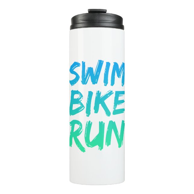 Swim Bike Lauf großartiges Design Thermosbecher (Vorderseite)