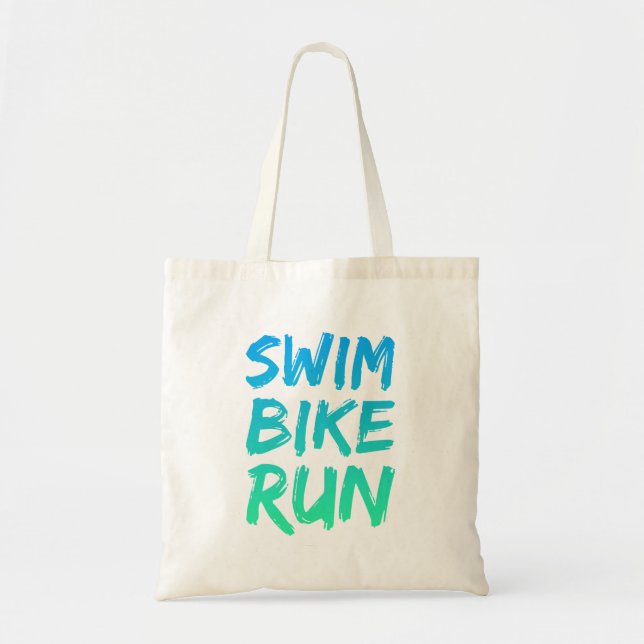 Swim Bike Lauf großartiges Design Tragetasche (Vorne)