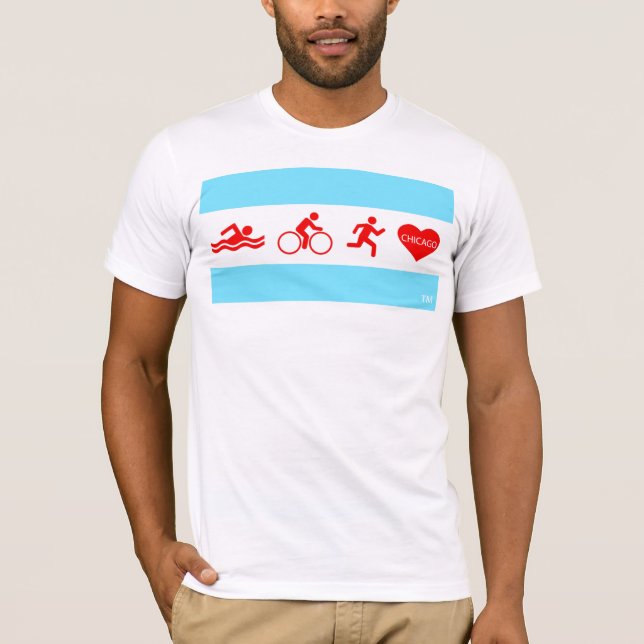 Swim Bike Run Chicago T-Shirt (Vorderseite)