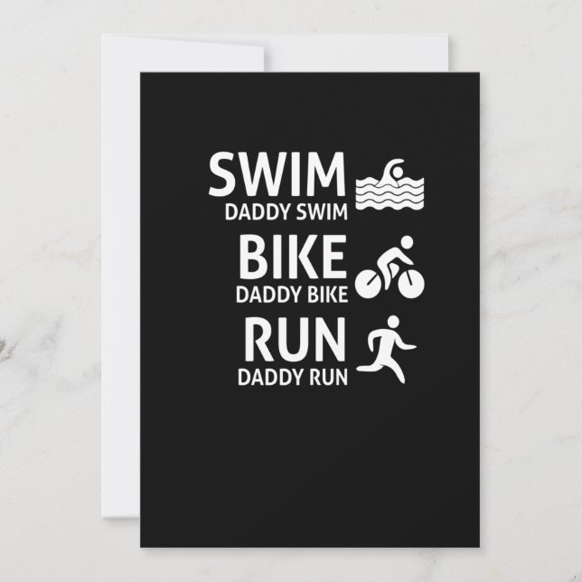Swim Bike Run Daddy - Funny Triathlon Vater T - Sh Save The Date (Vorderseite)