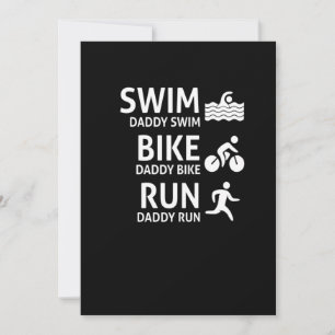 Swim Bike Run Daddy - Funny Triathlon Vater T - Sh Save The Date