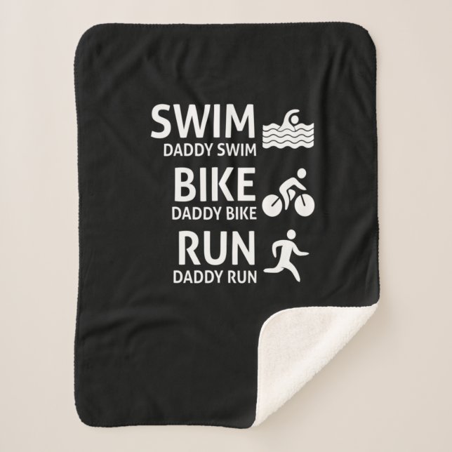 Swim Bike Run Daddy - Funny Triathlon Vater T - Sh Sherpadecke (Vorderseite)