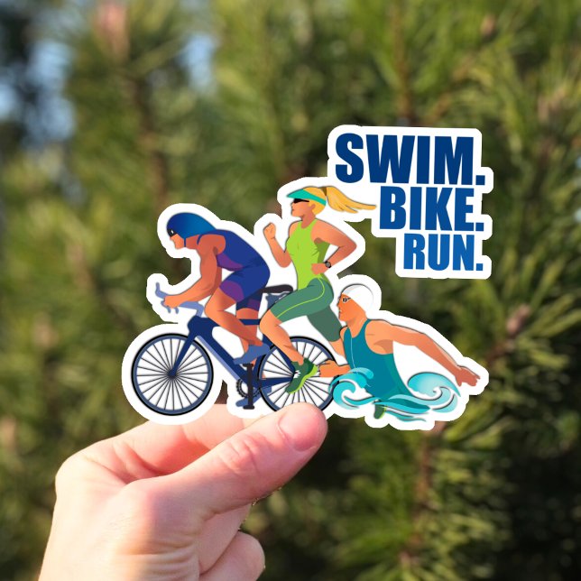 Swim Bike Run - für Triathlon Athleten Vinyl Aufkleber (Von Creator hochgeladen)