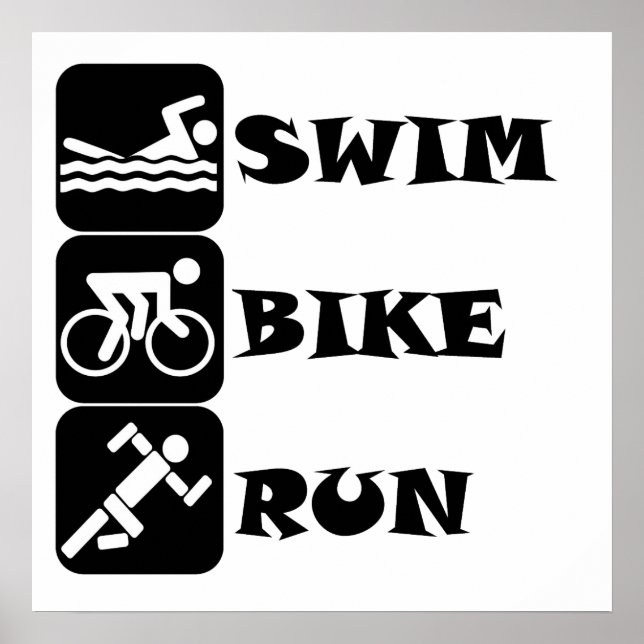 Swim Bike Run Poster (Vorne)