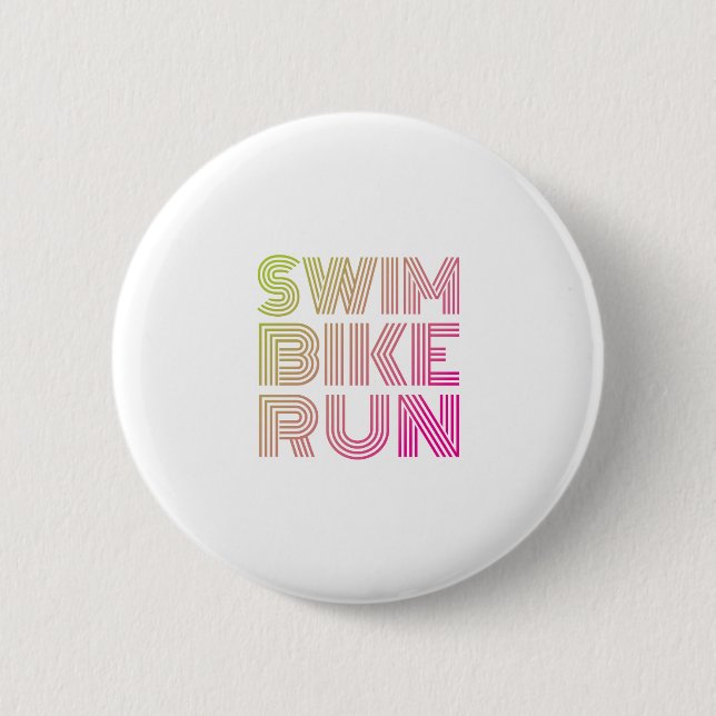 Swim Bike Run, Triathlon Button (Vorderseite)