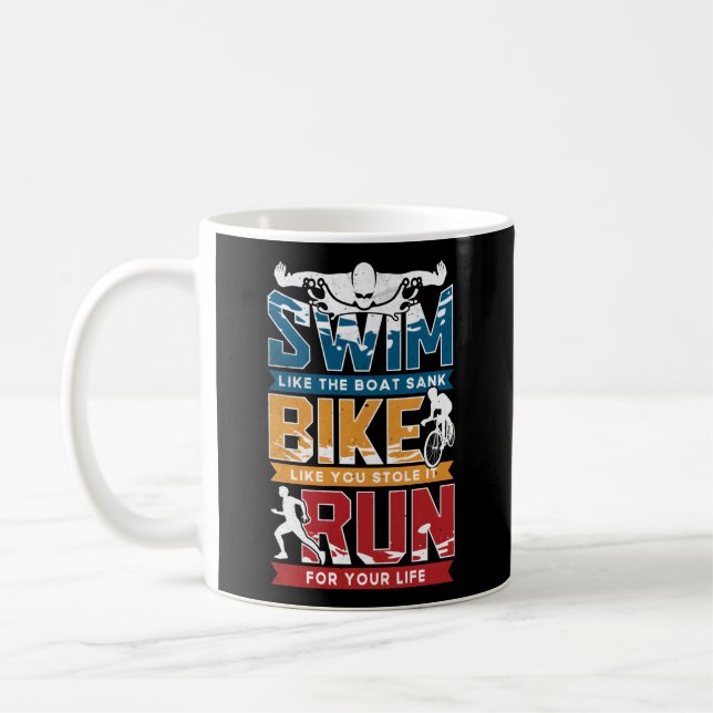 Swim Bike Run Triathlon Kaffeetasse (Links)