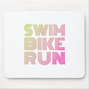 Swim Bike Run, Triathlon Mousepad