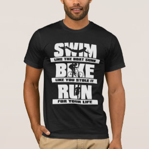 Swim Bike Run Triathlon Rad Schwimmer T-Shirt