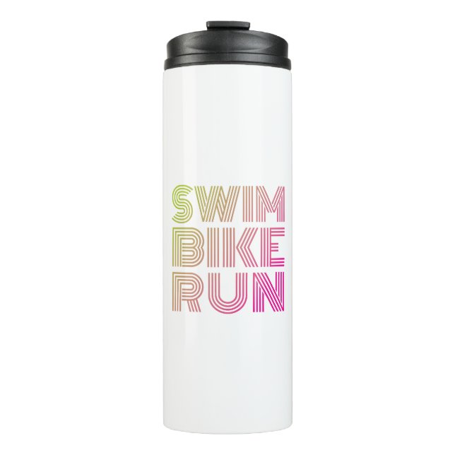 Swim Bike Run, Triathlon Thermosbecher (Vorderseite)