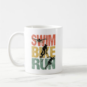 Swim Bike Run - Vintager Triathlon Kaffeetasse