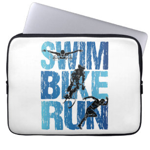 Swim Bike Run - Vintager Triathlon Laptopschutzhülle