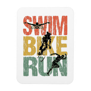 Swim Bike Run - Vintager Triathlon Magnet