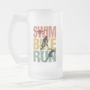 Swim Bike Run - Vintager Triathlon Mattglas Bierglas