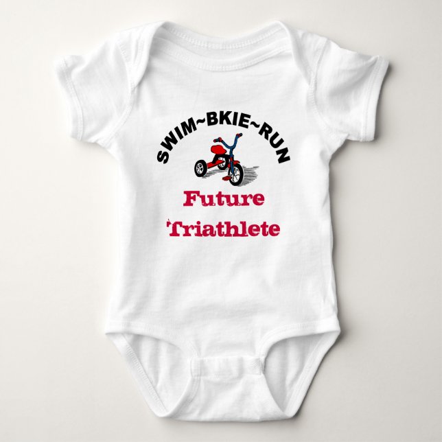 Swim~Bike~Run zukünftiger Triathlete Baby-T - Baby Strampler (Vorderseite)