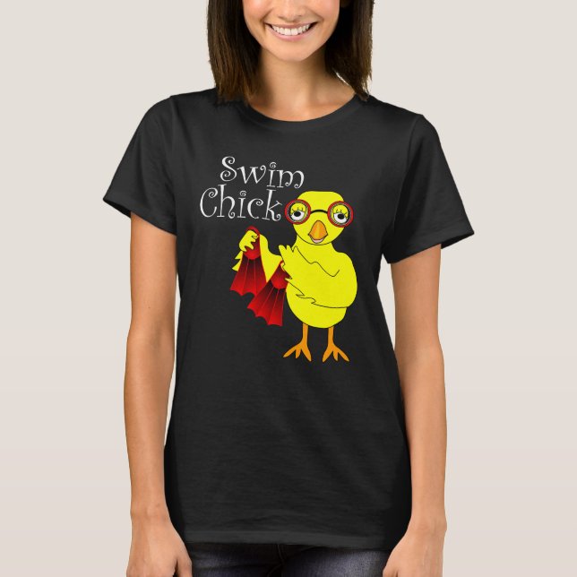 Swim Chick Text T-Shirt (Vorderseite)