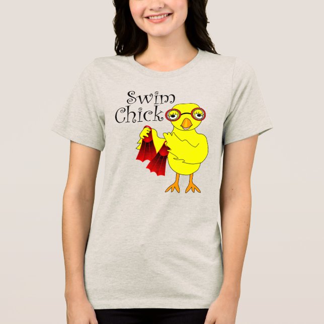 Swim Chick Text Tri-Blend Shirt (Vorderseite)