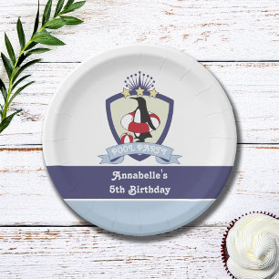 Swim Club Wappen Pinguin Kinder Pool Geburtstagspa Pappteller