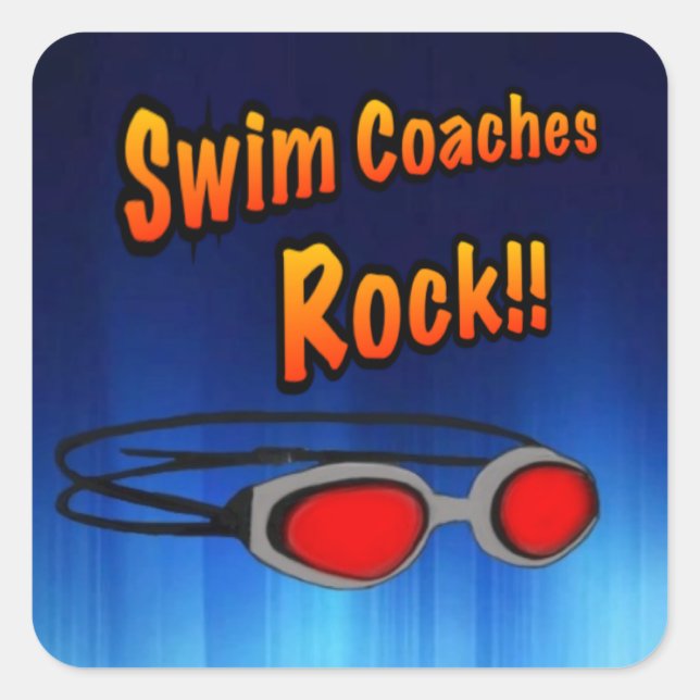 Swim Coaches Rock!! Quadratischer Aufkleber (Vorderseite)