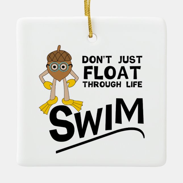 Swim durch das Leben Keramikornament (Vorderseite)