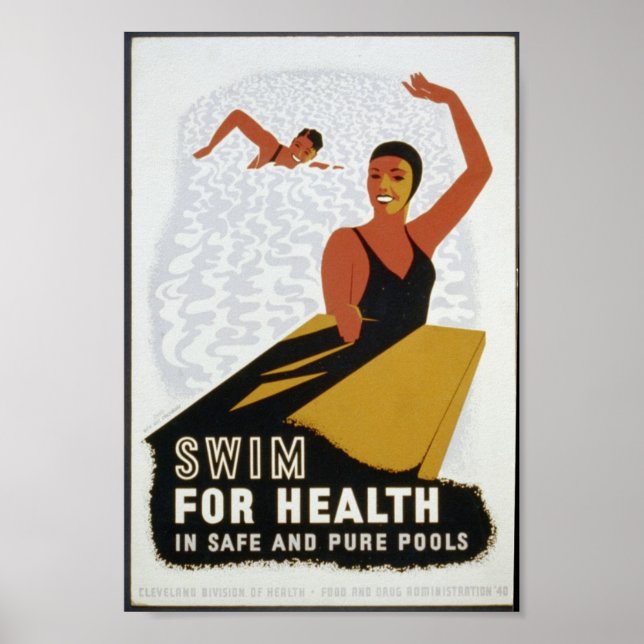 Swim for Health (In Safer Pools) Poster (Vorne)