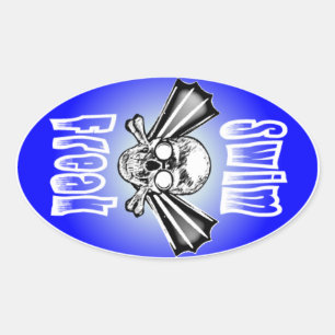 Swim Freak Oval Sticker