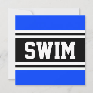 SWIM Fun Bright Blue Schwarz-weiß Racing Streifen Ankündigung