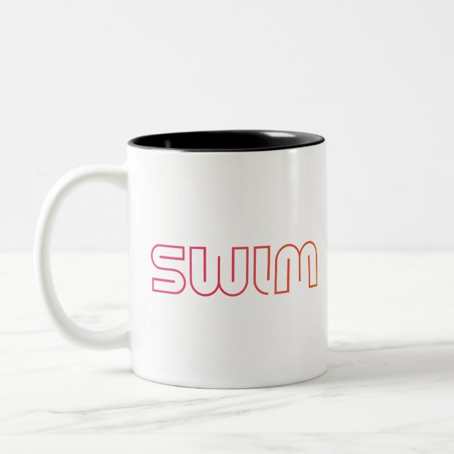 Swim-Fun-Design Zweifarbige Tasse (Links)