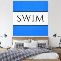 SWIM Fun Sporty Bright Blue White Summer Streifen