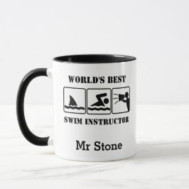 Swim Instructor Coach Funny Shark Tasse